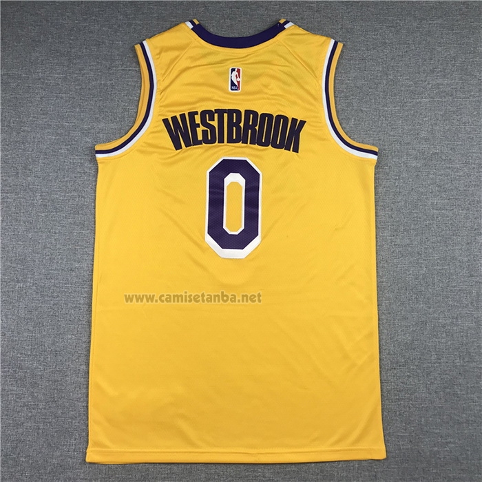 Camiseta Los Angeles Lakers Russell Westbrook #0 Icon 2020 Amarillo
